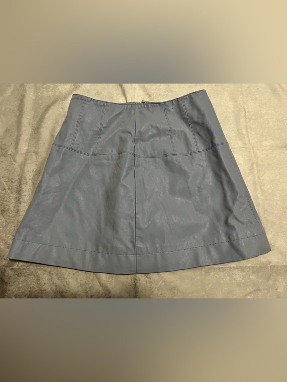 Free People Slate Blue Faux Leather A-Line Skirt
